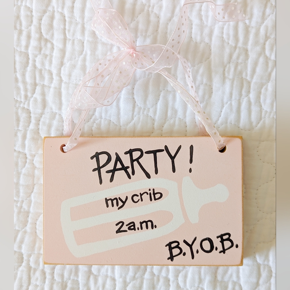 Pink Baby Girl Nursery Wooden Sign